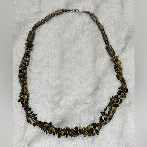 Vintage Bohemian Multi-Strand Tiger’s Eye Necklace